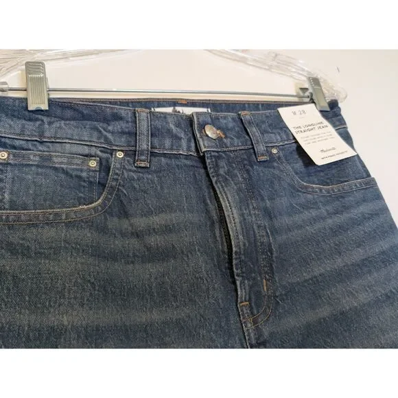 Madewell Longline Straight Jeans Greendale Wash High Rise Size 28 NWT NW251 - Picture 9 of 11